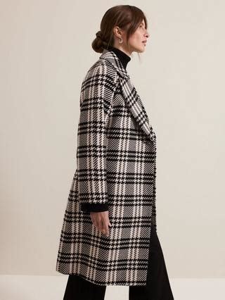 petite cassie|Phase Eight Petite Cassie Check Wool Blend Coat, Black/Ivory